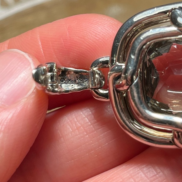 David Yurman Sterling Silver Diamond Prasiolite Labyrinth Enhancer Pendant - Picture 15 of 16